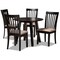 Baxton Studio Maisie Sand Upholstered and Dark Brown Wood 5-Piece Dining Set 169-9397-10896 - alternate 1